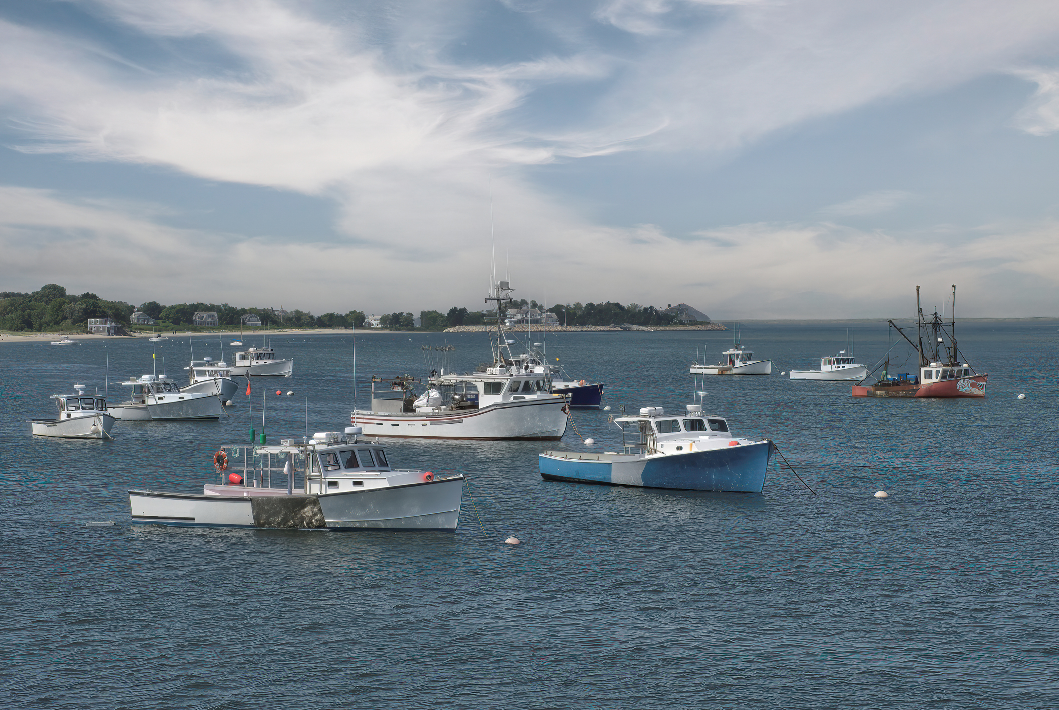 Fishing Boats Anchored near Chatham Fish Pier